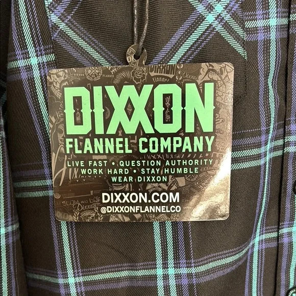 DIXXON Black and Blue Casual Button Down Shirt - Picture 4 of 4